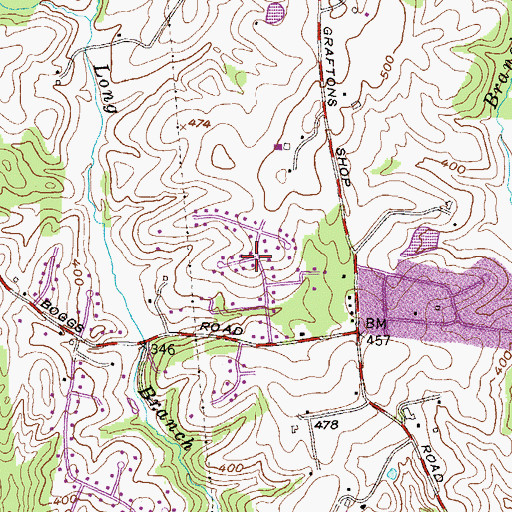 Topographic Map of Ridgecroft, MD