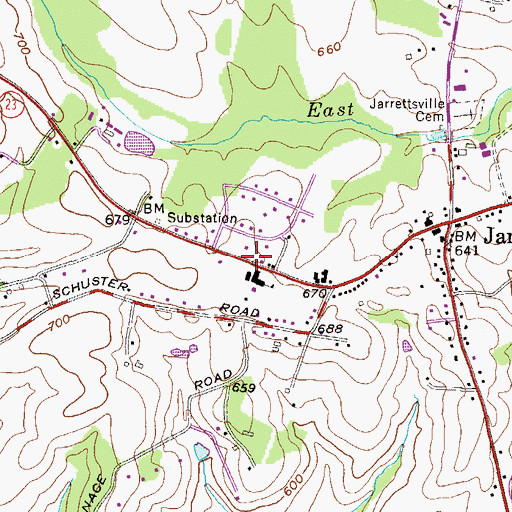 Topographic Map of Salem Lutheran Church, MD