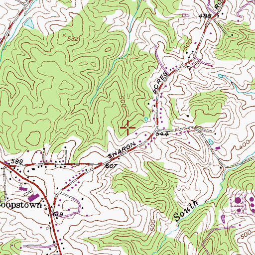 Topographic Map of Sharon Acres, MD