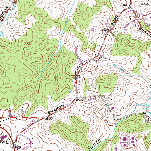 Topographic Map of Sharon Hill, MD