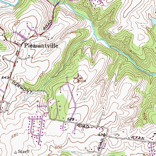 Topographic Map of Woodfield, MD