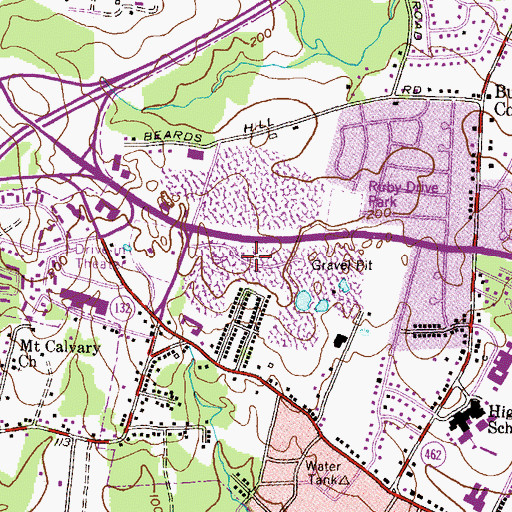 Topographic Map of Aberdeen Market Place Shopping Center, MD