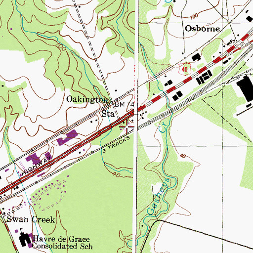 Topographic Map of Four Star Mobile Home Park, MD