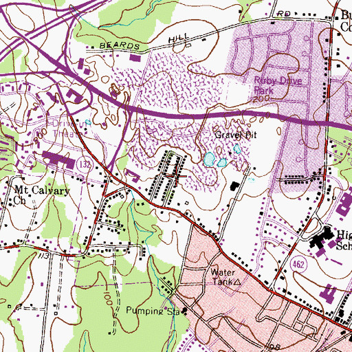 Topographic Map of Alton Homes, MD