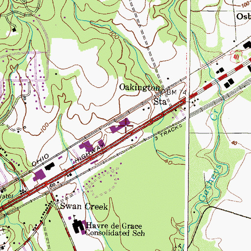 Topographic Map of Ames Plaza Shopping Center, MD