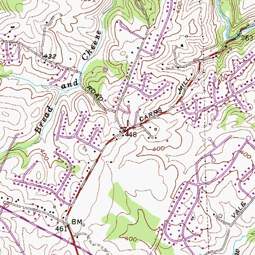 Topographic Map of Amoss, MD