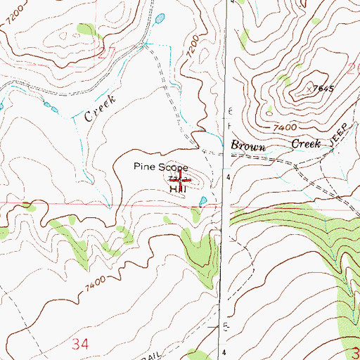 Topographic Map of Pine Scope Hill, CO