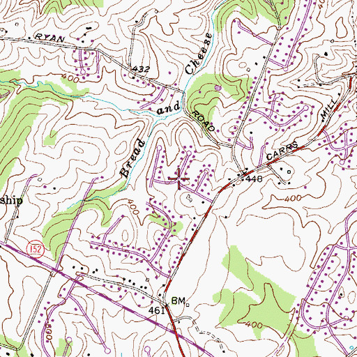 Topographic Map of Belle Meade, MD