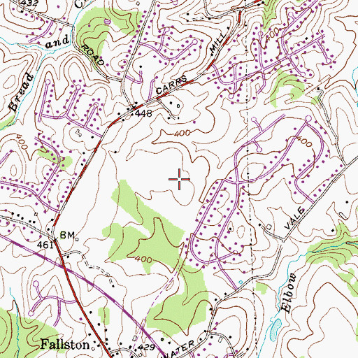Topographic Map of Brook Hill Farms, MD