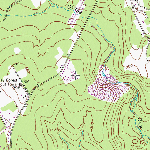 Topographic Map of Carsin Vale, MD