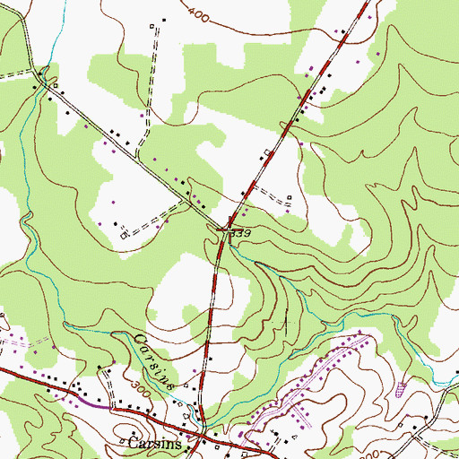 Topographic Map of Carsins Run, MD