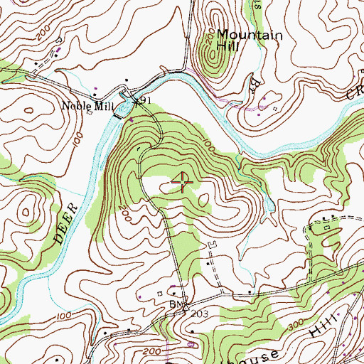 Topographic Map of Cedar Hill, MD