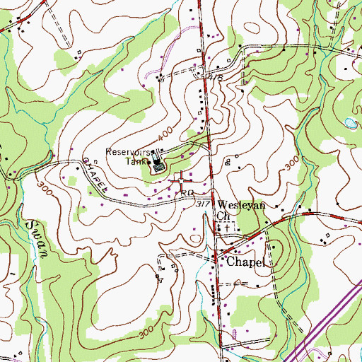 Topographic Map of Chapel Hills, MD