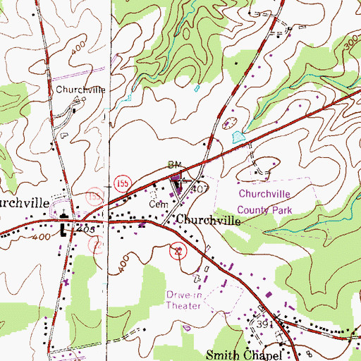 Topographic Map of Churchville Elementary School, MD