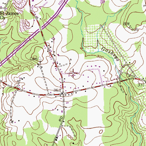 Topographic Map of Crestview, MD