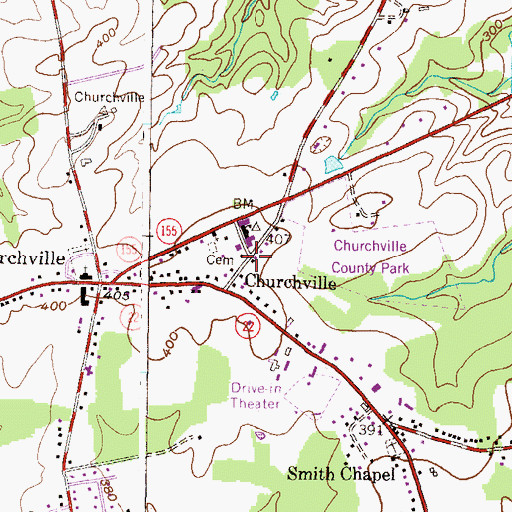 Topographic Map of Finney Houses Historic District, MD