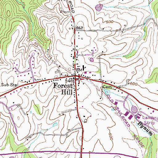 Topographic Map of Forest Hill Post Office, MD