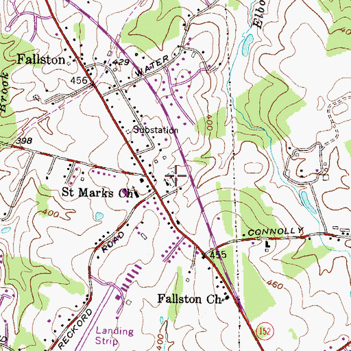 Topographic Map of Little Falls Friends Meeting Cemetery, MD