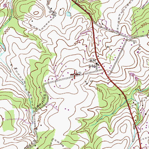 Topographic Map of Heritage Estates, MD