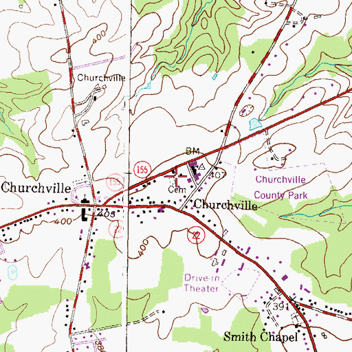 Topographic Map of Holy Trinity Cemetery, MD
