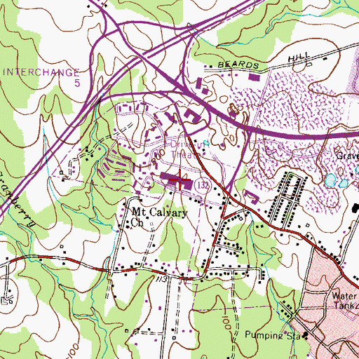 Topographic Map of Jamesway Shopping Center, MD