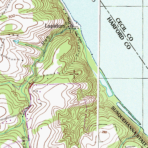 Topographic Map of Lapidum Heights, MD