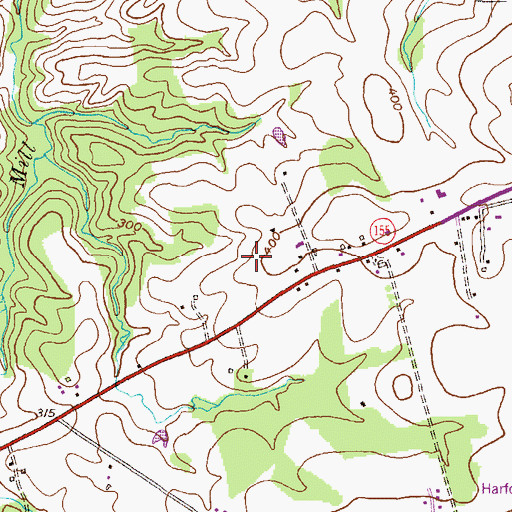 Topographic Map of Locust Hill Estates, MD