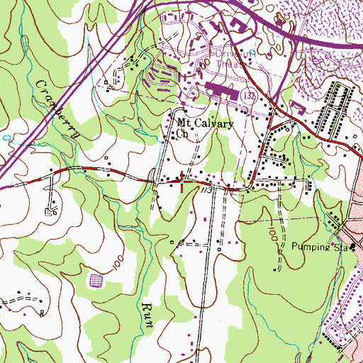 Topographic Map of Mount Calvary School (historical), MD