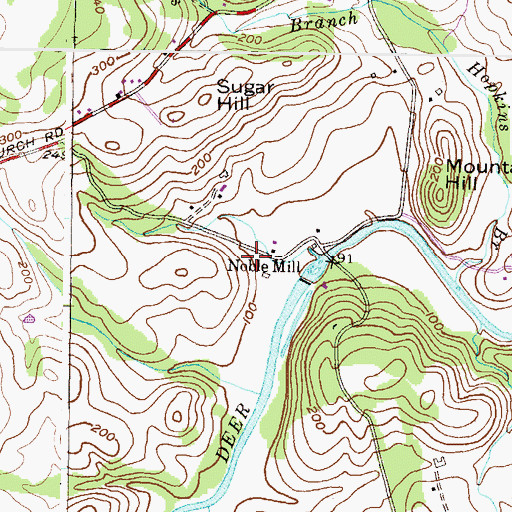 Topographic Map of Nobles Mill Estates, MD