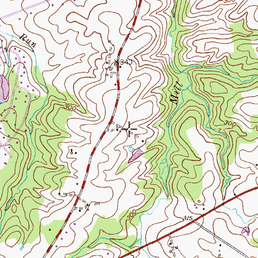 Topographic Map of Oak Farm, MD