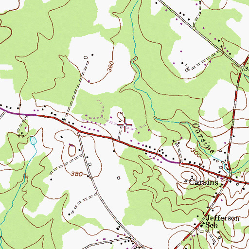 Topographic Map of Oakwood, MD