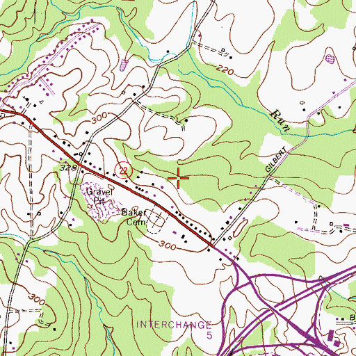 Topographic Map of Park Ridge Estates, MD