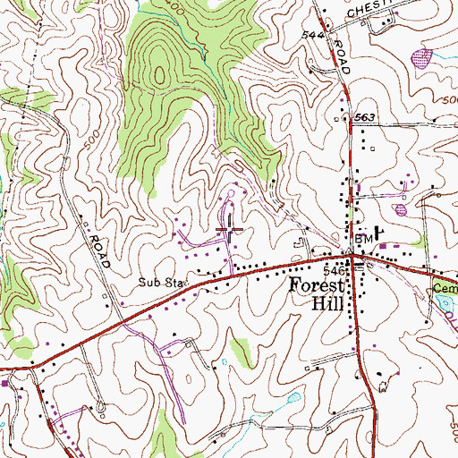 Topographic Map of Ridgeview, MD