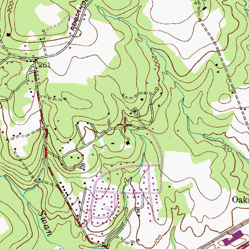 Topographic Map of Robin Hood Manor, MD