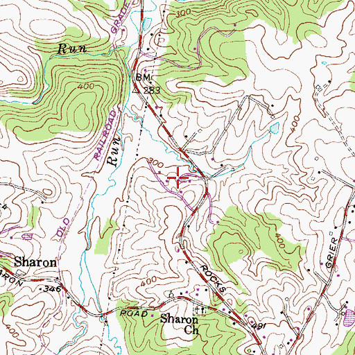 Topographic Map of Rock Acres, MD