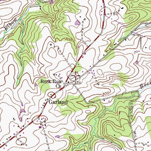 Topographic Map of Rock Run Cemetery, MD