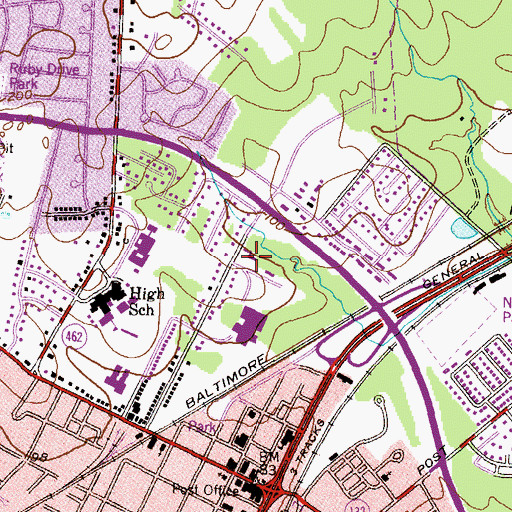 Topographic Map of Saint Paul's Lutheran Church, MD