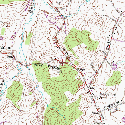 Topographic Map of Sharon Church Cemetery, MD