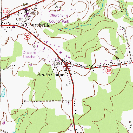 Topographic Map of Smith's Chapel United Methodist Cemetery, MD