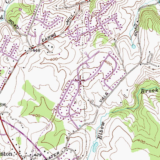 Topographic Map of Spring Hill Farms, MD