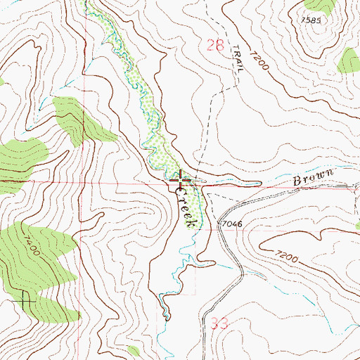Topographic Map of Brown Creek, CO