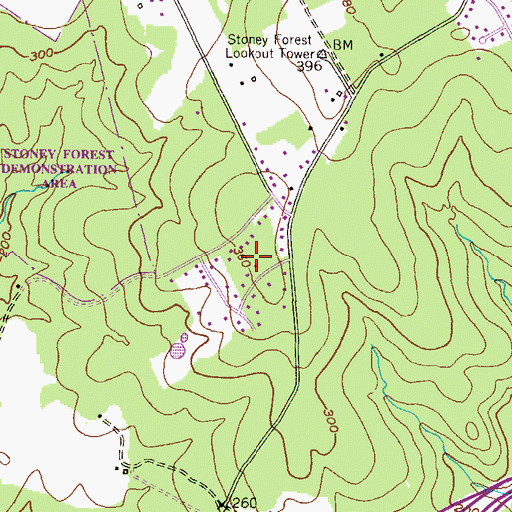 Topographic Map of Stoney Forest Estates, MD