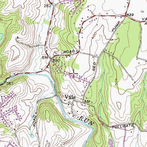 Topographic Map of Vale Hills, MD