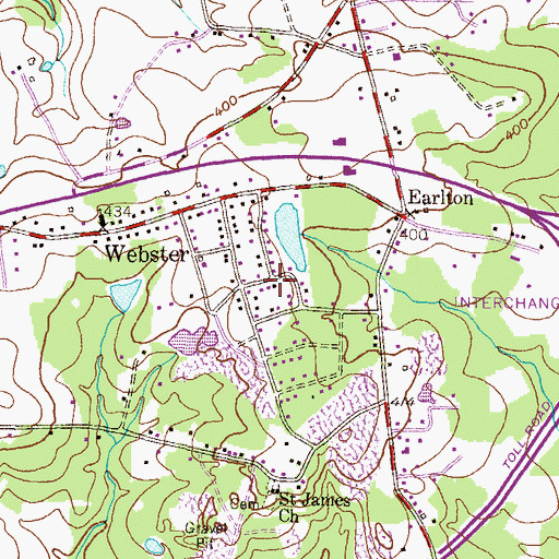 Topographic Map of Webster Village, MD