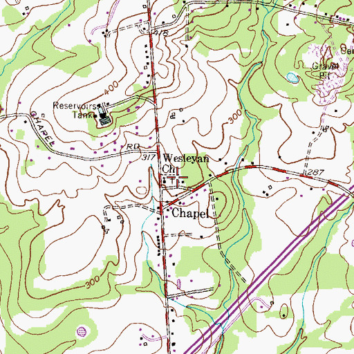 Topographic Map of Wesleyan Chapel Cemetery, MD