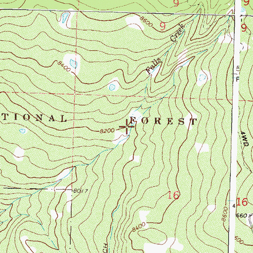 Topographic Map of Falls Creek, CO