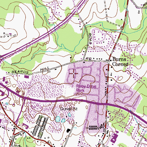 Topographic Map of Aberdeen Hills, MD