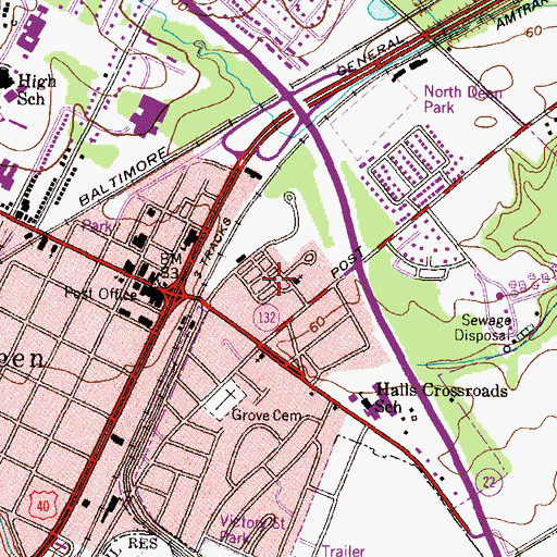 Topographic Map of Baldwin Manor, MD