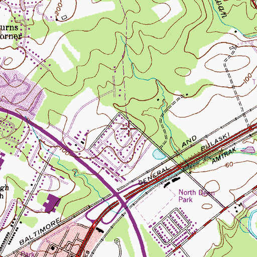 Topographic Map of Bar Kess Heights, MD