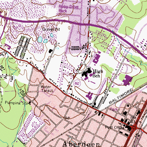 Topographic Map of Burkley Manor, MD